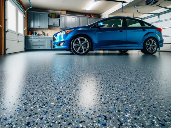 Garage With Epoxy Flooring